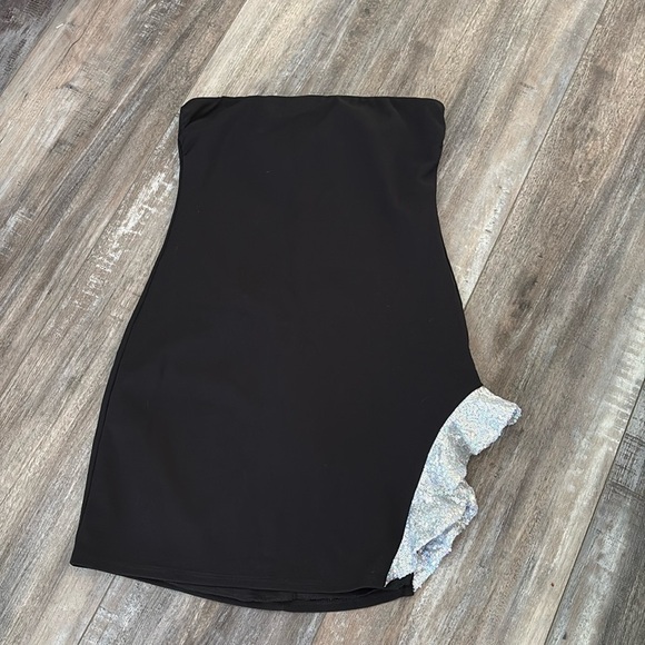Lucy In The Sky Black Strapless Mini Dress Large - Picture 1 of 5
